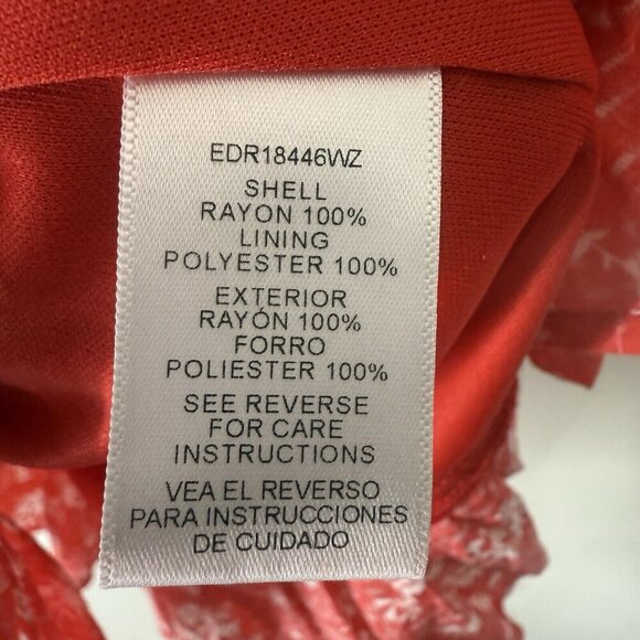 En Creme Red Mini Dress Ruffle Tiered Women’s Size Small Little Red Dress floral - Picture 6 of 9